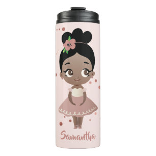 American American Ballerina Girl mit Blume, rosa Thermosbecher