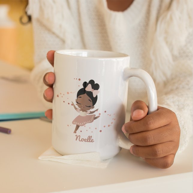 American American Ballerina mit Bow, Rose Gold Kaffeetasse (Von Creator hochgeladen)