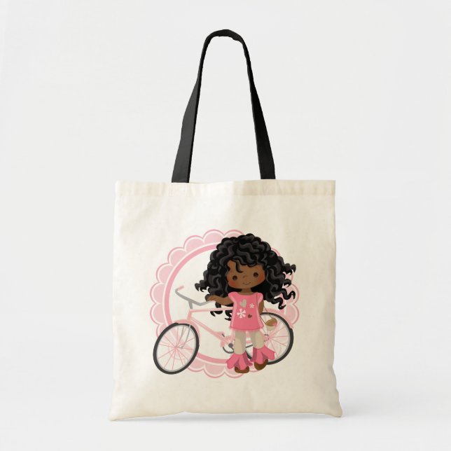 American American Bicycle Girl - Pink White Tragetasche (Vorne)
