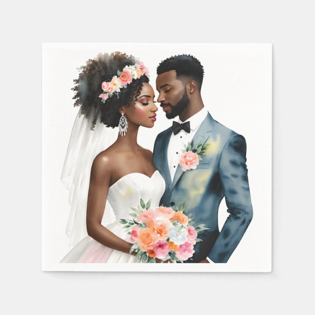 American American Bridal Couple Serviette (Vorderseite)