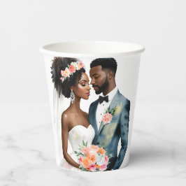 American American Bridal Couple Wedding Pappbecher