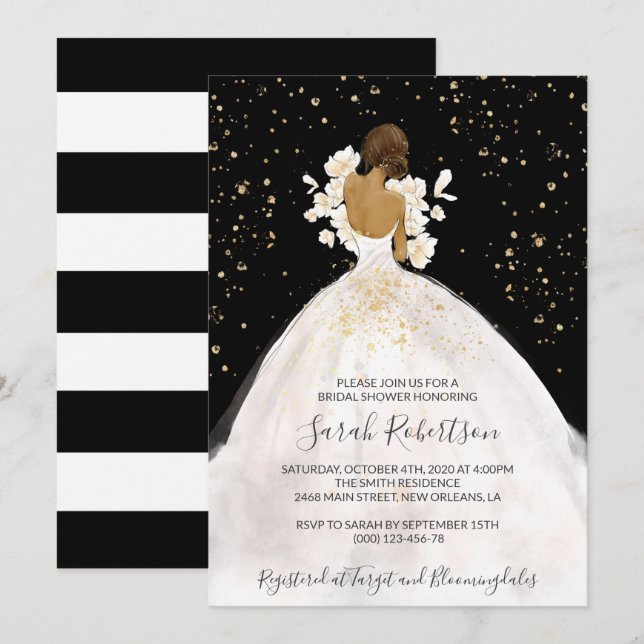 American American Bride, Wedding Dress, Bridal Einladung (Vorne/Hinten)
