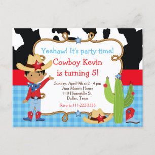 American American Cowboy Western Birthday Party Postkarte