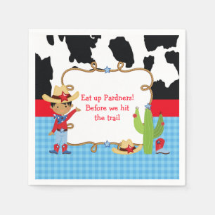 American American Cowboy Western Birthday Party Serviette
