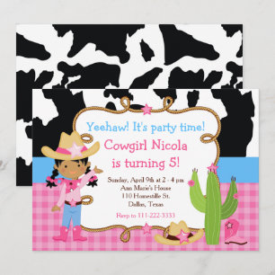American American Cowgirl Western Birthday Party Einladung