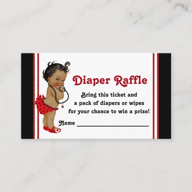 American American Ladybug Diaper Raffles Tickets Begleitkarte (Vorderseite)