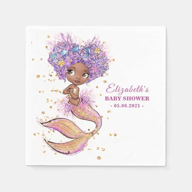 American American Mermaid Baby Showroom Napkins Serviette (Vorderseite)