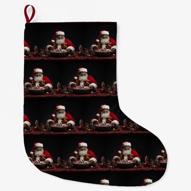 American American Santa Candy Claus Großer Weihnachtsstrumpf (Vorderseite)