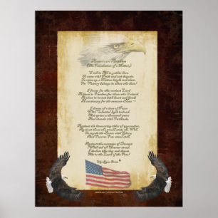 "American Anthem" - Patriotic Original Gedicht US  Poster
