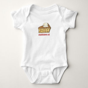 American As Apple Pie a la Mode Patriotic Dessert Baby Strampler