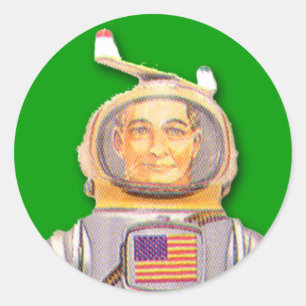American Astronaut Toy Robot Stickers (Blatt mit 2