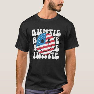 American Auntie Retro Groovy 4. Juli Smile Fac T-Shirt