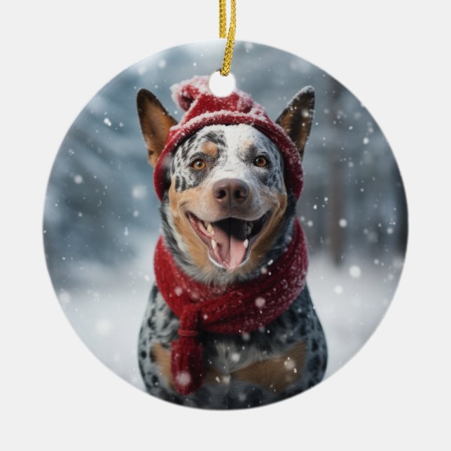 American Australian Cattle Dog Keepake Weihnachten Keramik Ornament (Vorne)