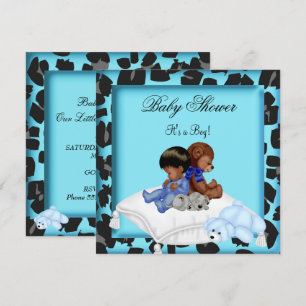American Baby Shower Boy Animal Bear Einladung