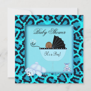 American Baby Shower Boy Animal Print Einladung