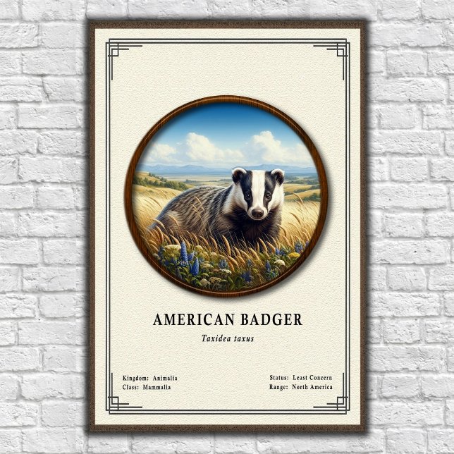 American Badger Zoology Series Poster (Von Creator hochgeladen)