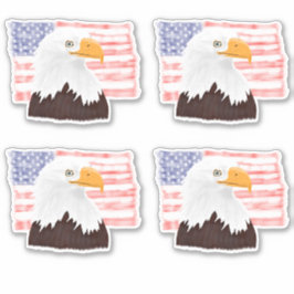 American Bald Adler und Flag - transparent. Aufkleber