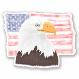 American Bald Adler und Flag - transparent. Aufkleber