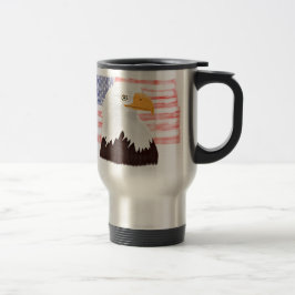 American Bald Adler und Flag - transparent. Reisebecher
