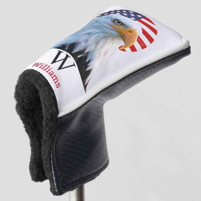AMERICAN BALD EAGFL Monogram Golf Head Cover Golf Headcover (3/4 Vorderseite)