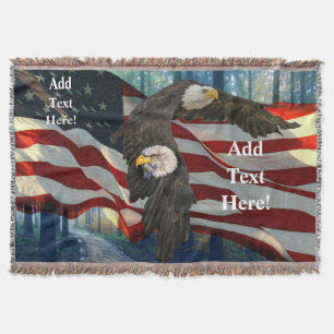 American Bald Eagle American Flag Decke