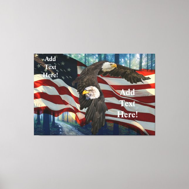 American Bald Eagle American Flag Leinwanddruck (Vorderseite)