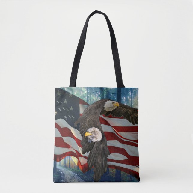 American Bald Eagle American Flag Tasche (Vorderseite)