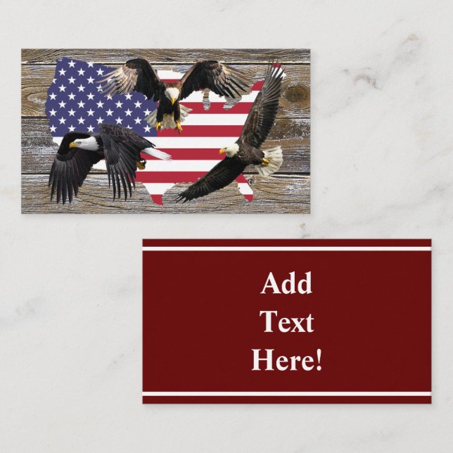 American Bald Eagle American Flag Visitenkarte (Vorne/Hinten)