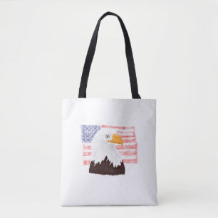 American Bald Eagle and Flag - Transparent White. Tasche