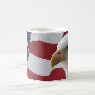 American Bald Eagle auf der Flagge Kaffeetasse