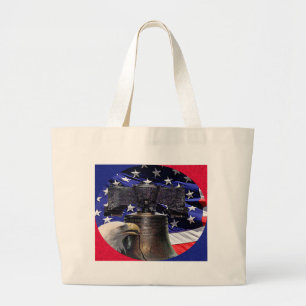 American Bald Eagle, Bell und Flag Jumbo Stoffbeutel