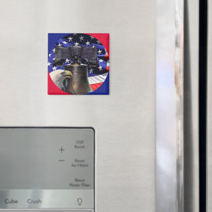 American Bald Eagle, Bell und Flag Magnet