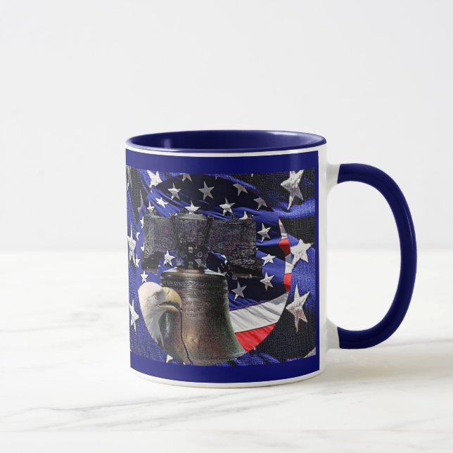 American Bald Eagle, Bell und Flag Tasse (Rechts)
