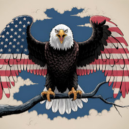 American Bald Eagle Flag