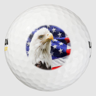 American Bald Eagle Flag Golfball
