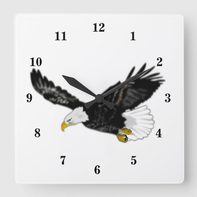American Bald Eagle Flying wall Horloge - Peinture (Recto)