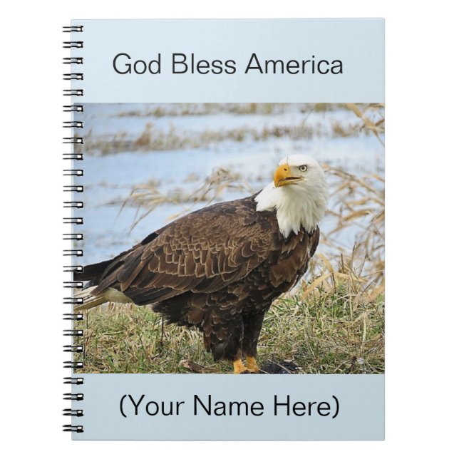 American Bald Eagle Foto auf einem 8x10 Journal Notizblock (Vorderseite)