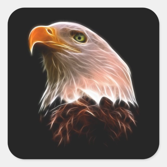American Bald Eagle Head Quadratischer Aufkleber (Vorderseite)