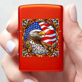 American Bald Eagle Metallic Red Zippo Lighter