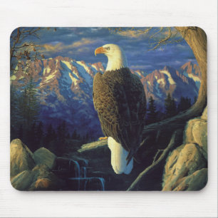 American Bald Eagle Mountain Sunrise Mousepad