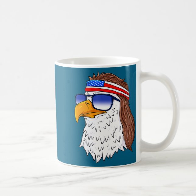 American Bald Eagle Mullet 4th Of July Funny Usa  Kaffeetasse (Rechts)