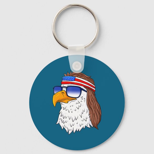 American Bald Eagle Mullet 4th Of July Funny Usa  Schlüsselanhänger (Vorderseite)