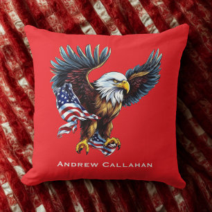 American Bald Eagle Patriotic USA Flag 4. Juli Kissen