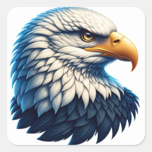 American Bald Eagle Quadratischer Aufkleber