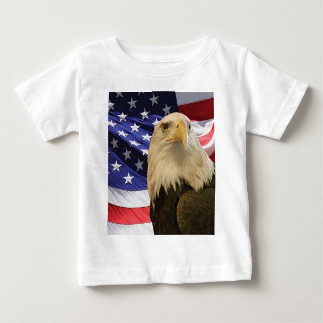 American Bald Eagle und Flag Baby T-shirt (Vorderseite)