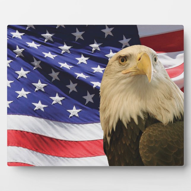 American Bald Eagle und Flag Fotoplatte (Vorderseite)