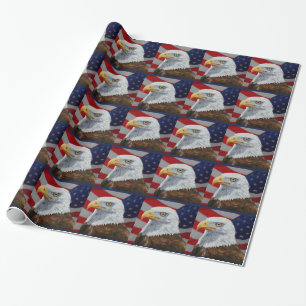American Bald Eagle und Flag Geschenkpapier