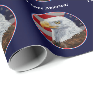 American Bald Eagle und Flag Geschenkpapier
