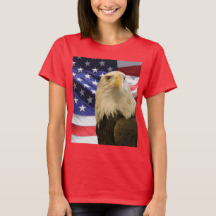 American Bald Eagle und Flag T-Shirt