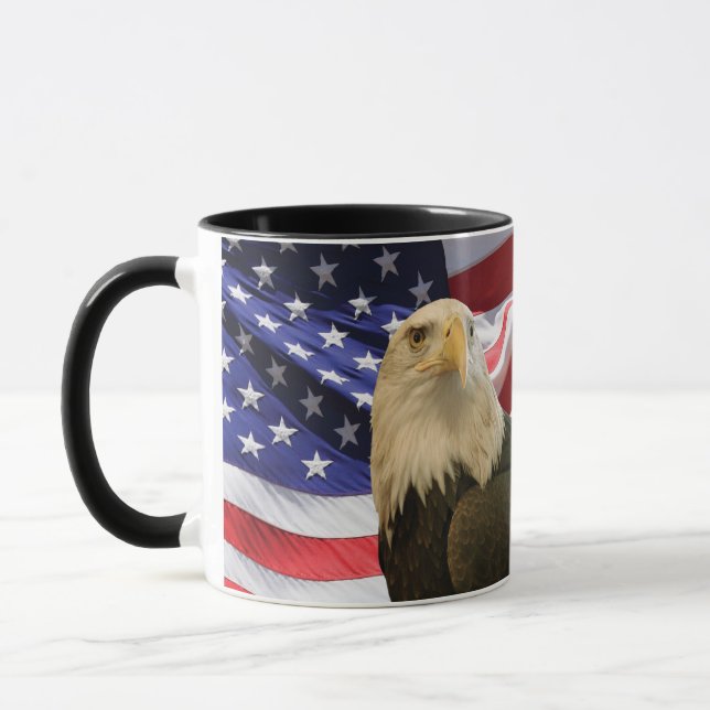 American Bald Eagle und Flag Tasse (Links)